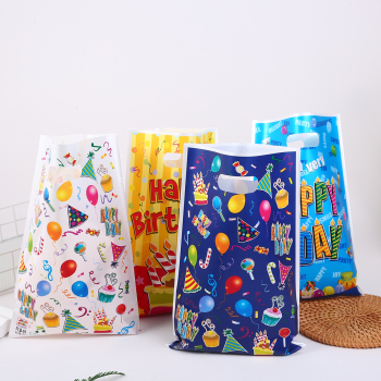 Preview: 50x Geschenktüten Geburtstag Kinder – Happy Birthday Tüten mit Griff 25x16 cm – Party Goodie Bags zum Befüllen für Süßigkeiten, Mitgebsel & Kindergeburtstag Deko